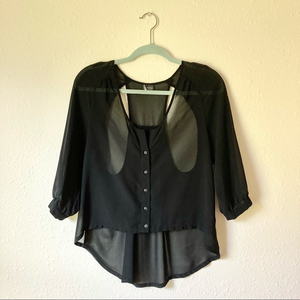 Sparkle & Fade Chiffon High Low Blouse
